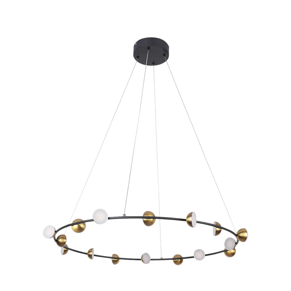 Pendente Graviola preto e dourado Bella Iluminação