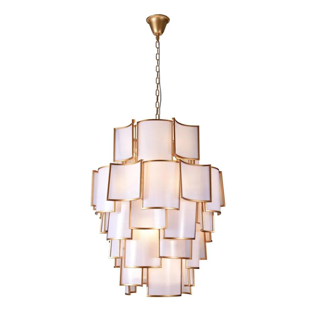 Pendente Heritage dourado e leitoso Bella Iluminação
