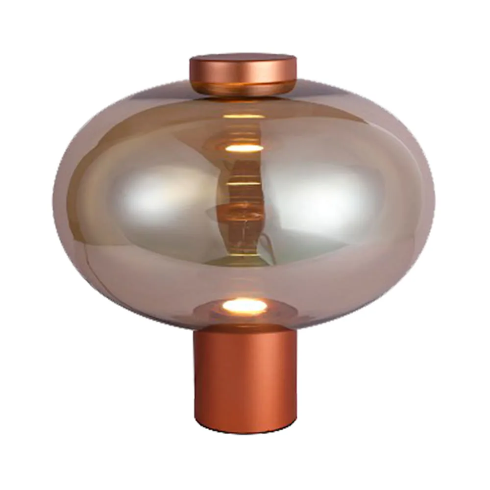 Abajur Mirage cobre e champanhe Bella Iluminação
